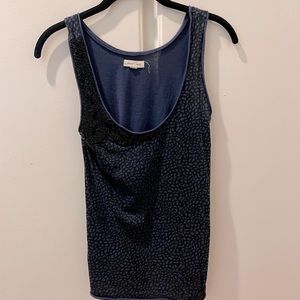 Silence + noise XS navy blue tank top